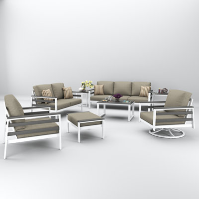 Townsend 7 Person Seating Group With Sunbrella Cushions by Birch Lane