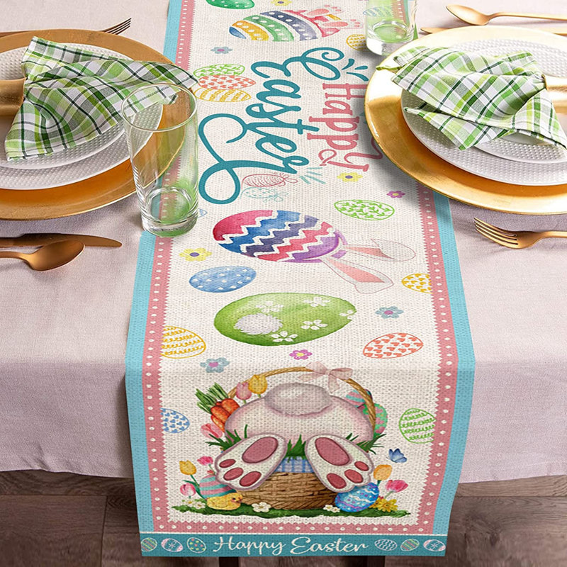 Chemin de table rectangulaire en polyester Frens