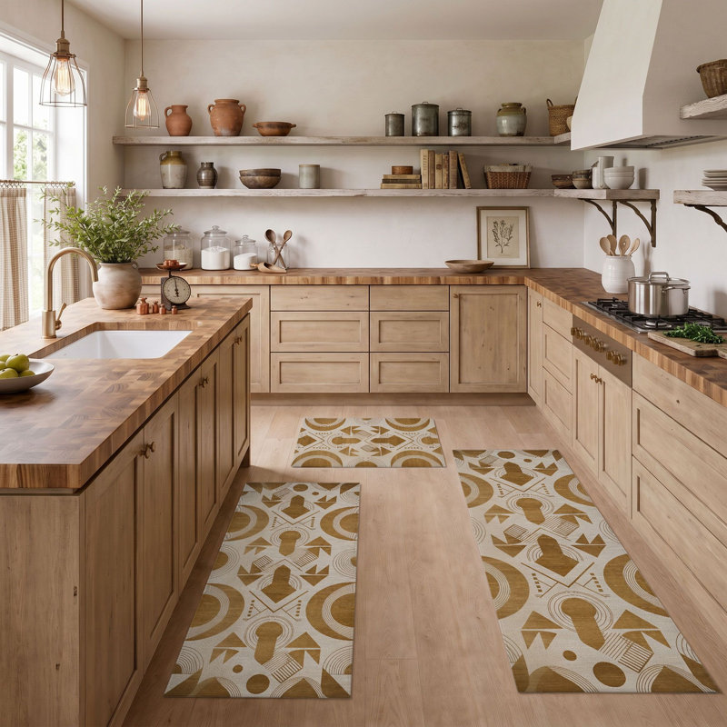 Tapis de cuisine géométriques lavables antidérapants