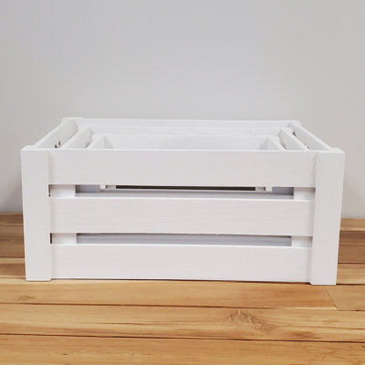 Ensemble de 3 caisses en bois massif