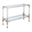 Lucen Glass Console Table With Gold Accents