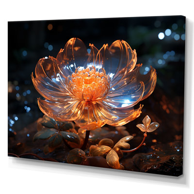 Fleurs de cristal orange III sur toile