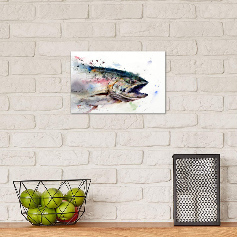 «Fish II», reproduction d'art encadrée, H 18 po x l 26 po x P 1,5 po, Toile tendue