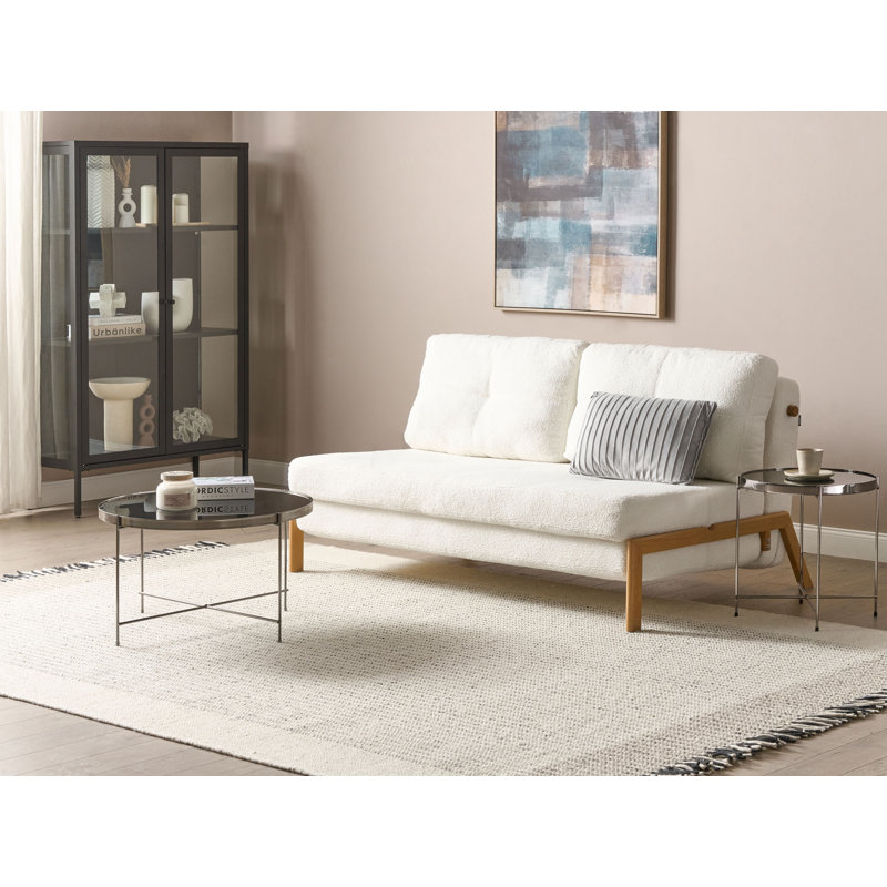 Axton 2 Seater Sofa Bed, White, Boucle