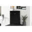 Armoire de salle de bain moderne et triangulaire noire avec tablettes réglables et look élégant pour l'organisation à la maison-121110210