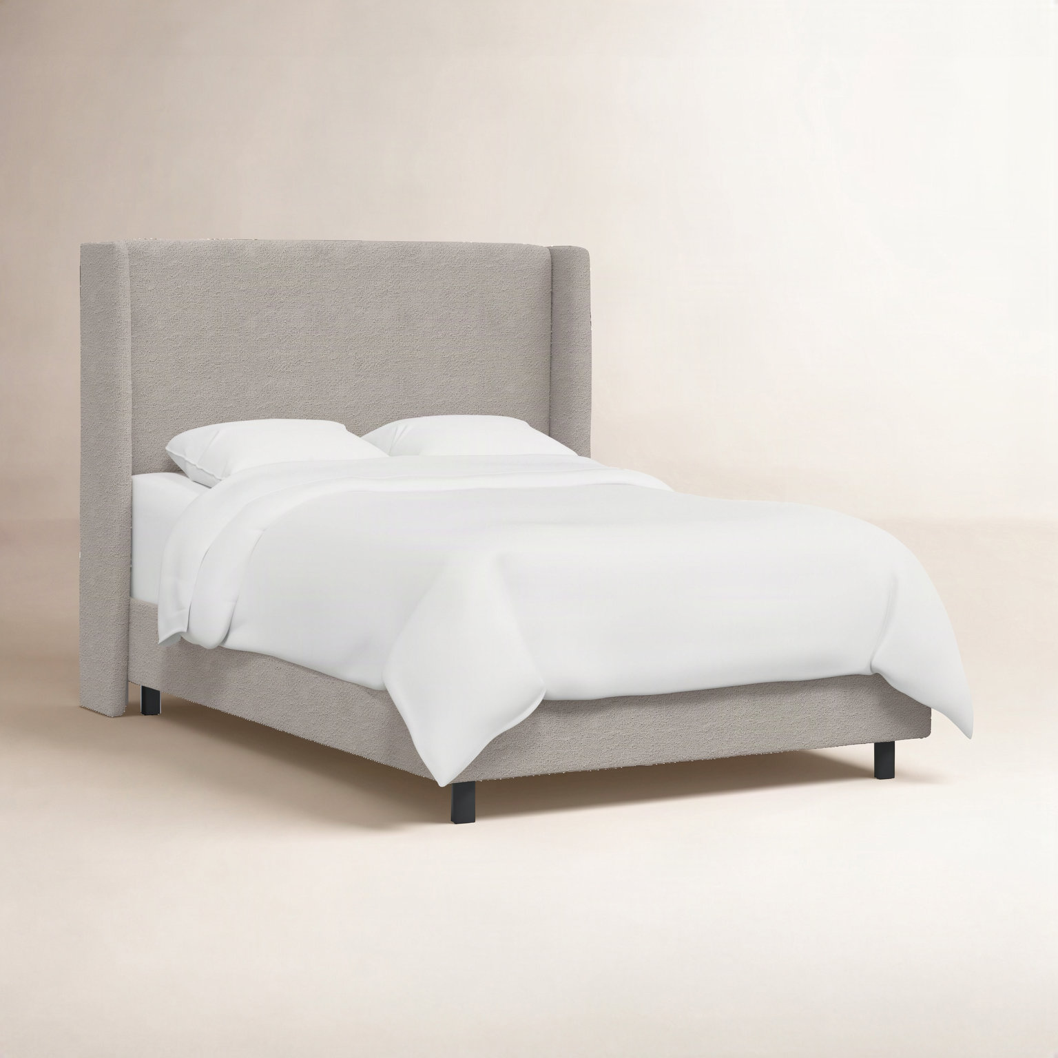 Tilly Upholstered Wingback Bed, Twin, Classic Elephant Boucle