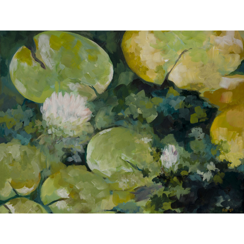«Lotus Pond Serenity Series V» par Ruth Hayes - photographie, Toile encadrée noire, H 24 po x l 32 po