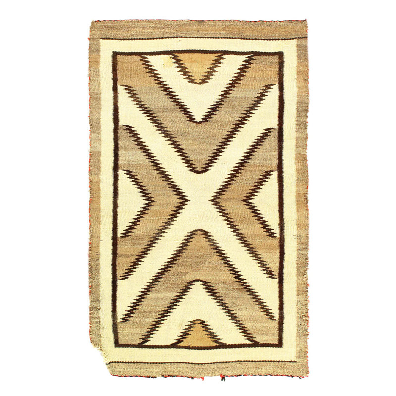 Tapis antique Navaho 3 pi 4 po x 5 pi 3 po