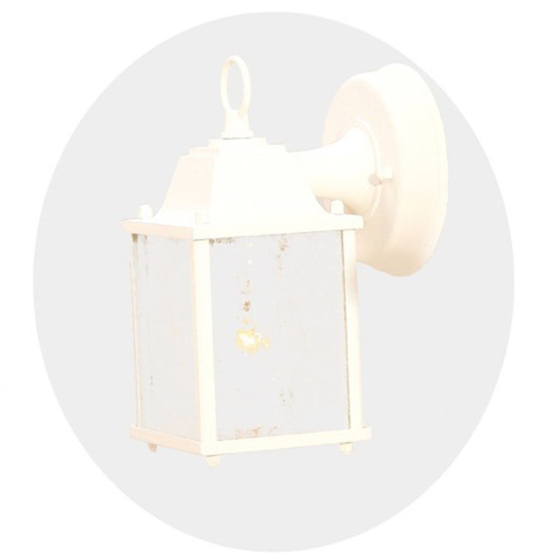 Ledbetter Wall Light, Textured White, Clear Seeded