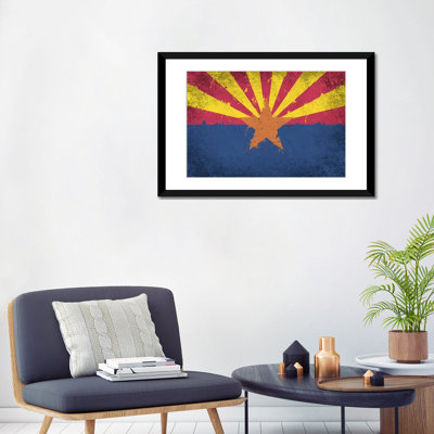 Arizona Fresh Paint State Flag by ICanvas - Floater Frame Gallery-Wrapped Canvas Giclée on Canvas