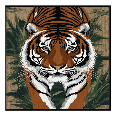 Washable Swamp Tiger Big Cats Area Rug