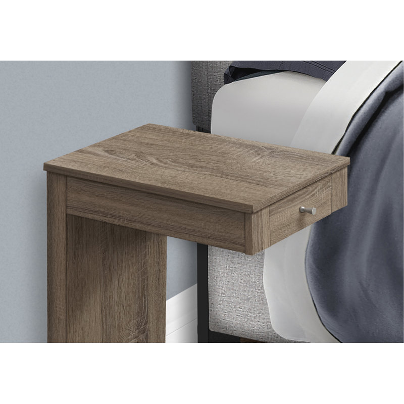 Table d'appoint, table de chevet en C, table de bout, table d'appoint avec tiroir de rangement pour le salon, table de bout intérieure pour l'espace de vie