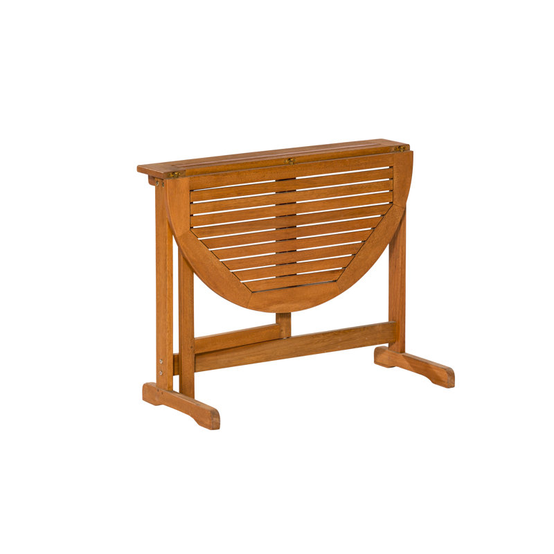 Kazan Half Moon Eucalyptus Solid Wood Outdoor Bar Table - 60 cm W 74 cm D
