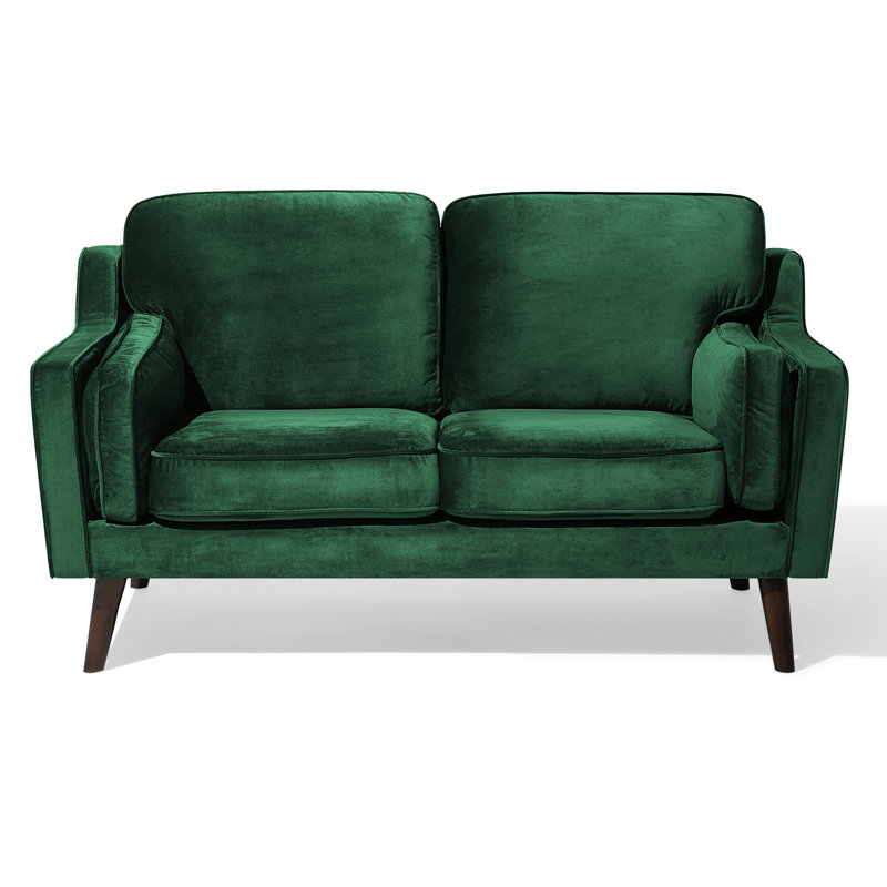 Forsyth Velvet Loveseat, Green