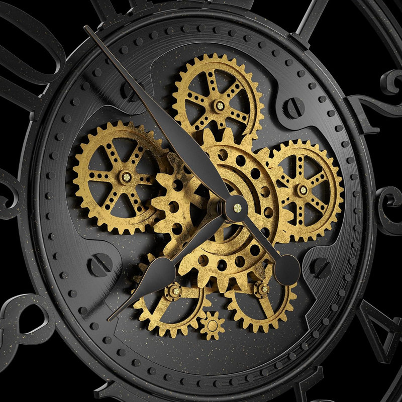 Metal Wall Clock, Black