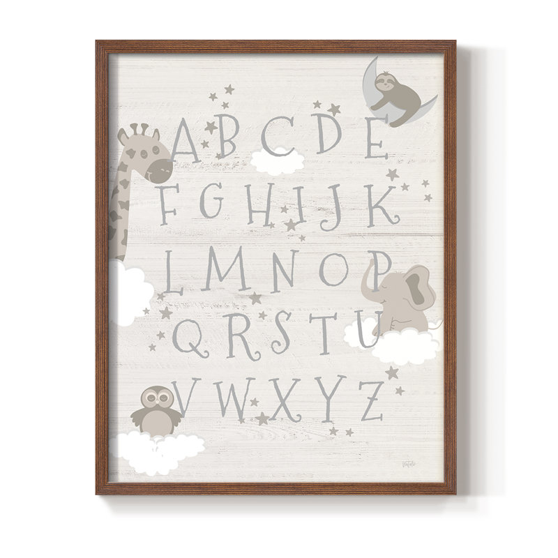 Dream Dream Alphabet, reproduction encadrée - bois massif, H 30 po x l 24 po, Noyer