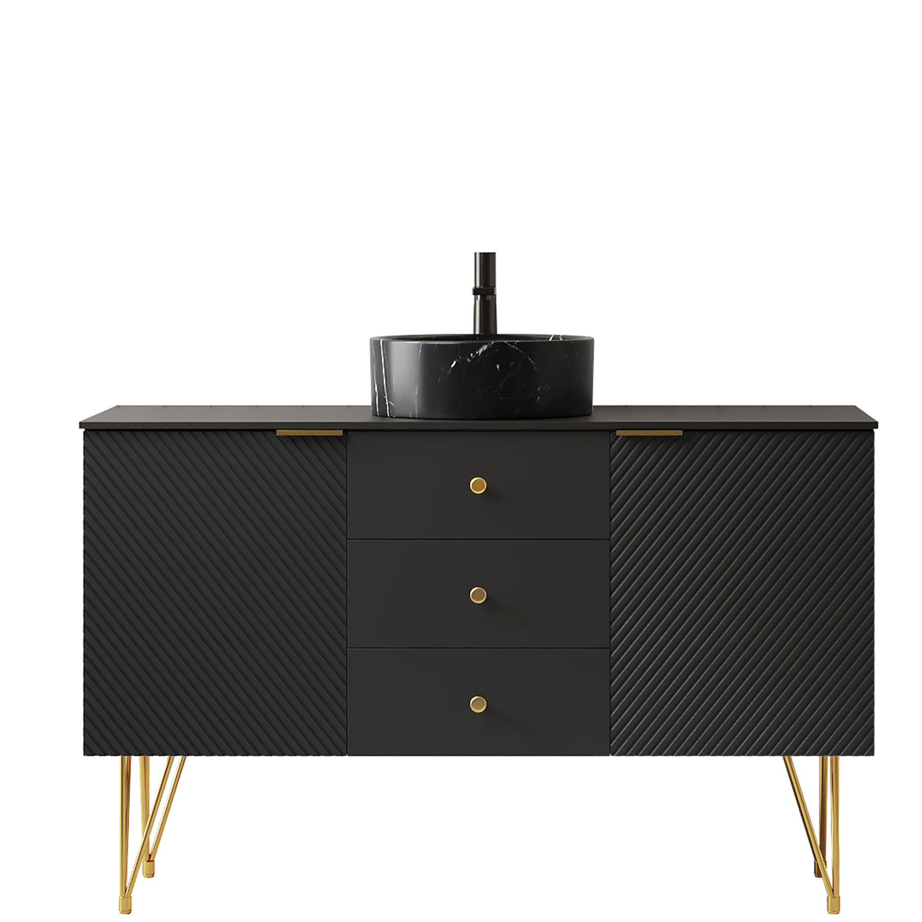 Everly Quinn 47.92 Inch Deep, Freestanding Bathroom Vanity, Matte