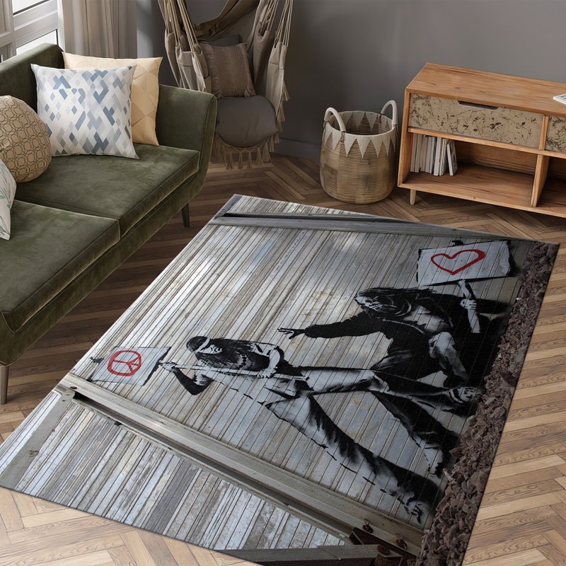 Floral Bloom Printed Rug: High-Pile Soft Carpet Featuring Vibrant Botanic Design Perfect for Living Room Bedroom or Study