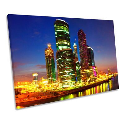 Moscow City Skyline Russia - Wrapped Canvas Art Prints