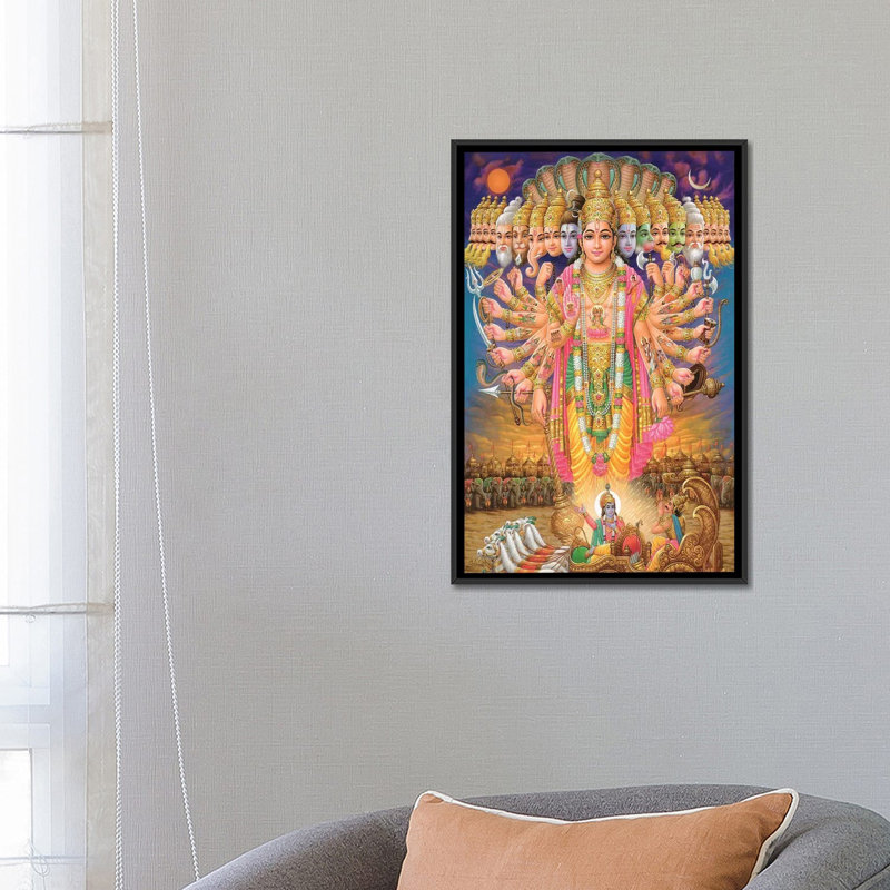 «Hindu God Vishnu As Virat Swaroop», reproduction sur toile tendue, H 26 po x l 18 po x P 1,5 po, Toile avec cadre noir