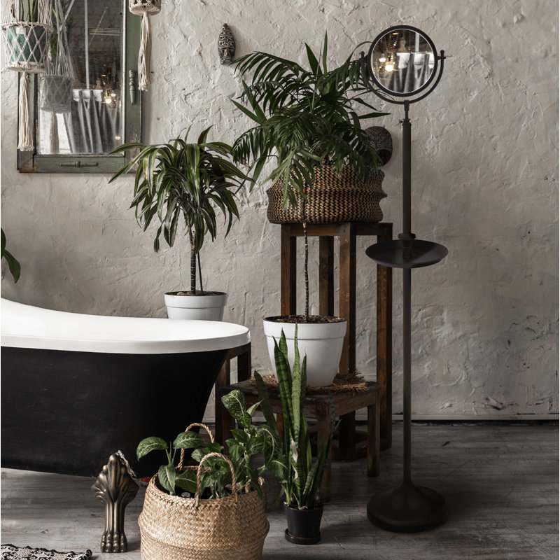 Gober Metal Floor Mirror, Oil Rubbed Bronze, 3x
