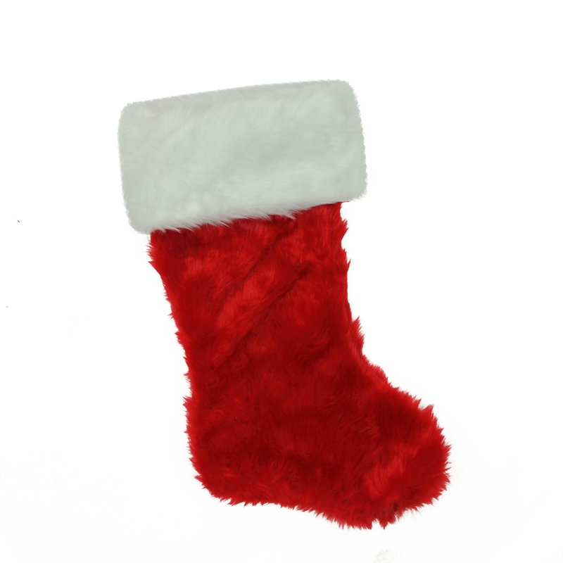 Chaussette de Noël 20 po rouge et blanche