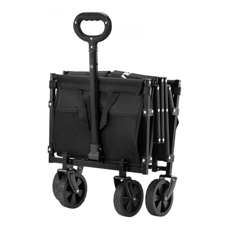Chariot de jardin pliant d'extérieur 120L et 225LBS, Noir