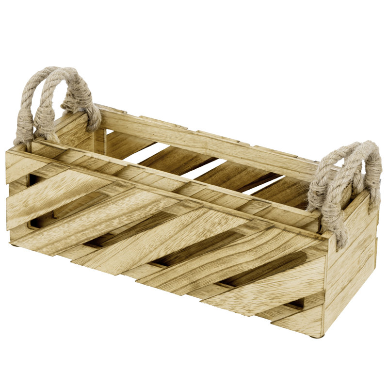 2 Piece Light Paulownia Wood Basket Set