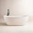 Forma 65'' Freestanding Bathtub Solid Surface Deep Soaking Tubs Double Slippers-103144715