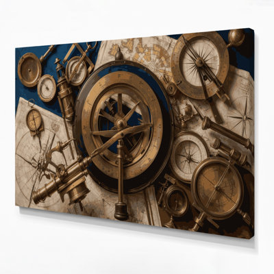Art nautique sur toile, équipement nautique brun