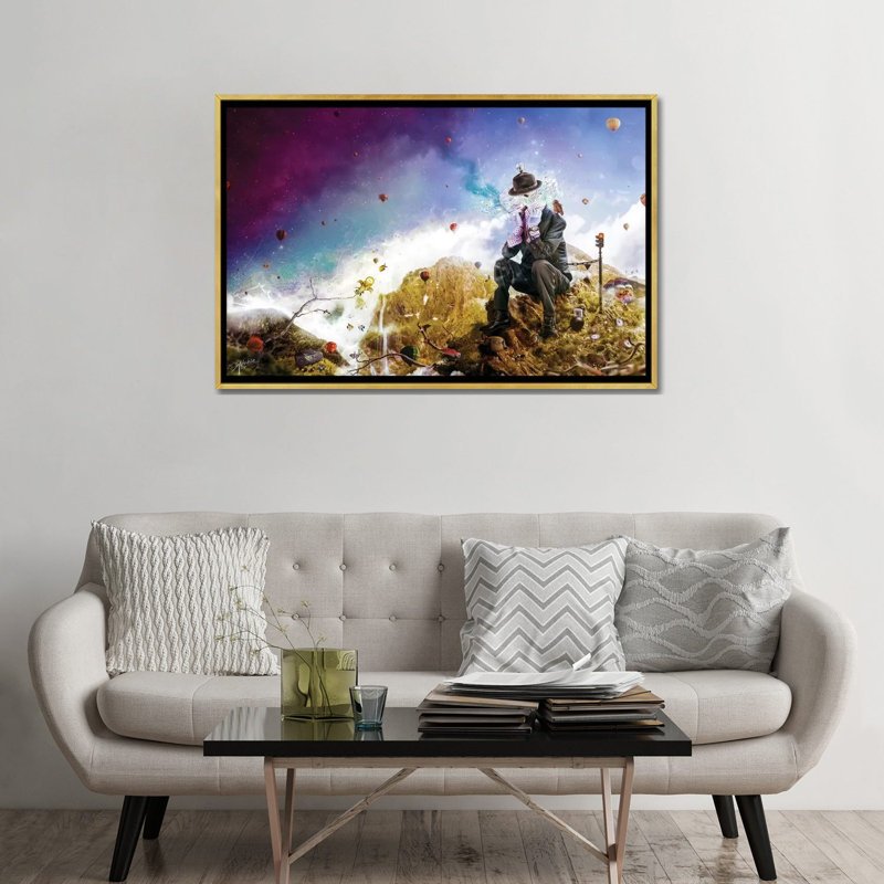 Reproduction d’art, "The Uninspired" par Mario Sanchez Nevado, Toile encadrée d'or, Pas de tapis, H 32 po x l 48 po x 1,5 po