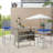 Outdoor Patio Wicker Bar Table with 2-Tier Metal Shelf, All Weather Outdoor Console Table with Large Storage for Pool, Lawn, Gazebo, Backyard, Gray-111464586