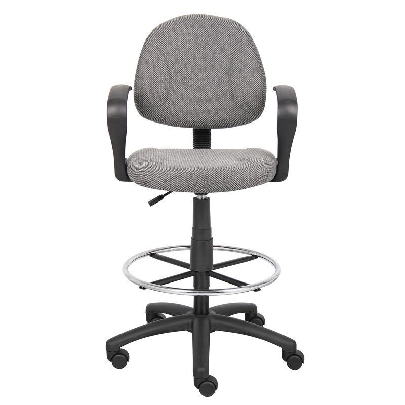 Drafting Chair, Gray Tweed, Fixed