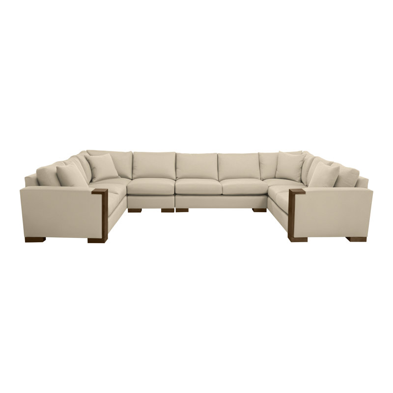 Michael Weiss 4-Piece Abingdon Sectional, Tuck Linen, Havana