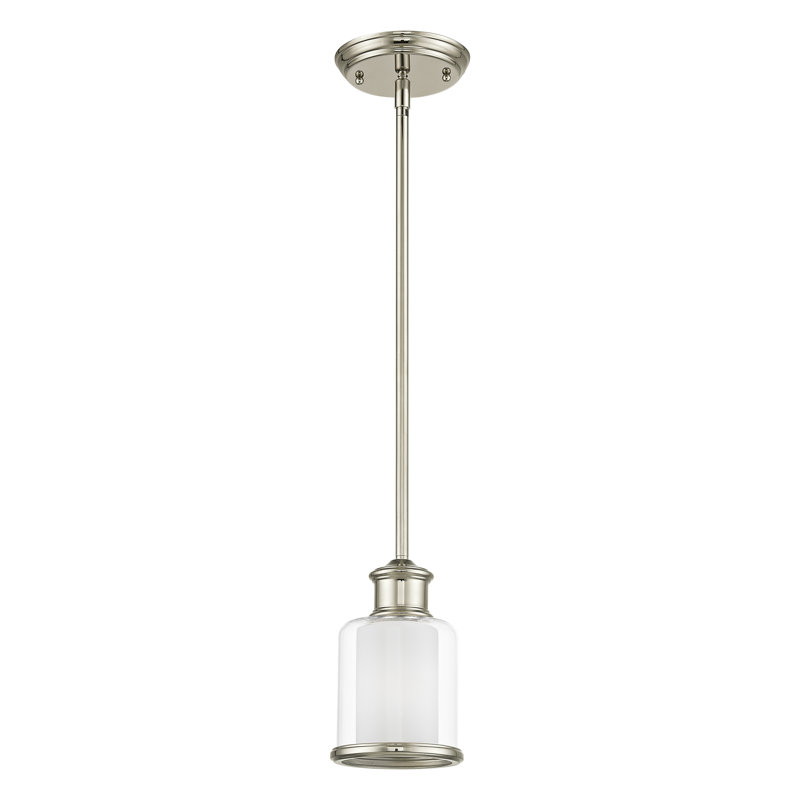 Luminaire suspendu cylindrique à 1 lumière Allysa, Nickel poli