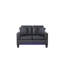 Causeuse en tissu PVC noir l 55,5 po Gemma avec lumières DEL, chargeur USB, coussins capitonnés