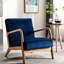 Fauteuil en velours bleu Mid Century Modern-1383071241