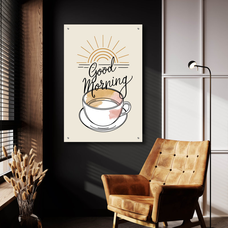 Art mural en verre épique «Good Morning» par Andreas Magnusson, H 36 po x l 24 po x P 0,2 po