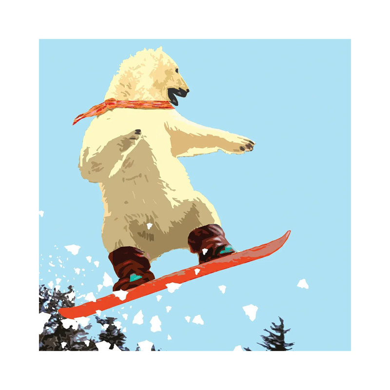 Polar Bear Jump by Noah Bay - Wrapped Canvas Print, 45.72 cm H x 45.72 cm W x 3.175 cm D