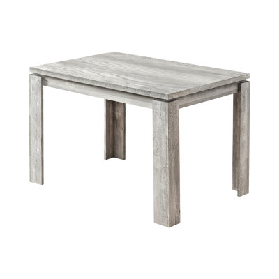 Table de salle à manger rectangulaire de 48 po de style gris récupéré, contemporaine, pouvant accueillir jusqu'à 4 personnes