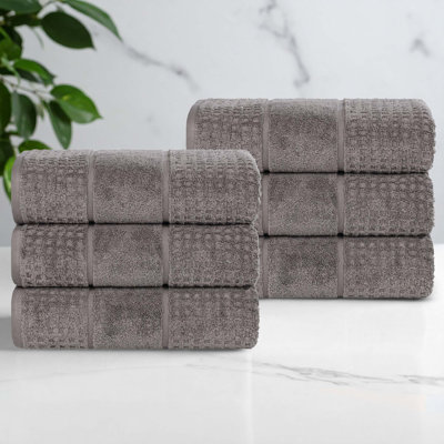   Zero-Twist Cotton Hand Towel Set - Honeycomb Waffle Texture - Quick-Dry