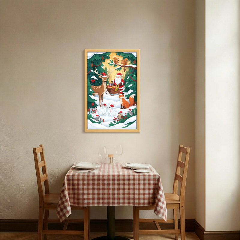 Noël, cerf, renard, lapin, écureuil, chouette, souris, H 18 po x l 12 po