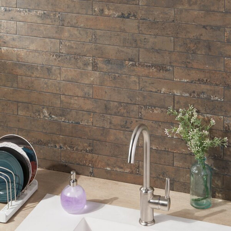 Portrait 2X14 Matte Porcelain Subway Tile, Copper