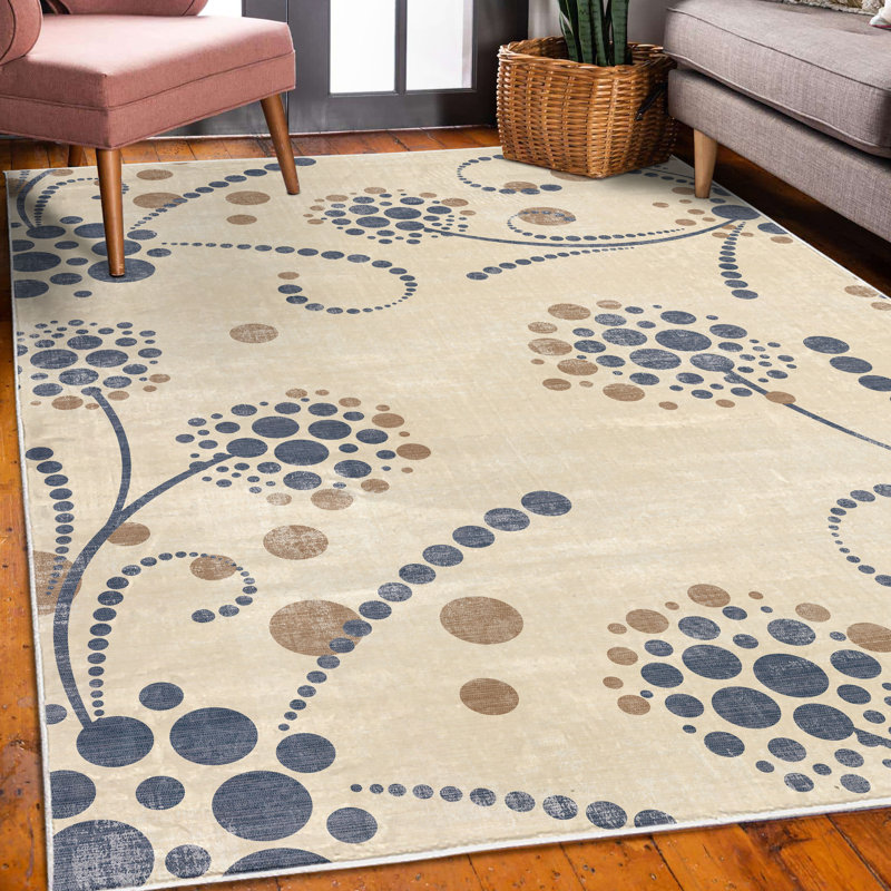 Tapis décoratif Jenavy, Rectangle 4 pi x 5 pi 7 po
