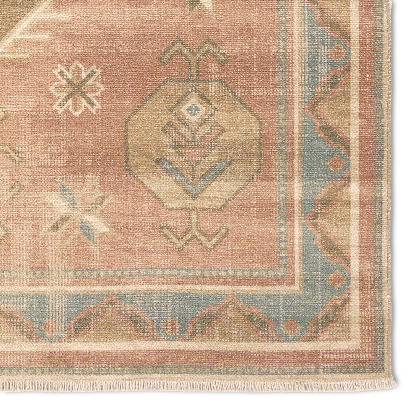 Vibe by Bungalow Rose Voentia Medallion Machine Washable Rust/Brown Area Rug, Runner 2'6" x 8'