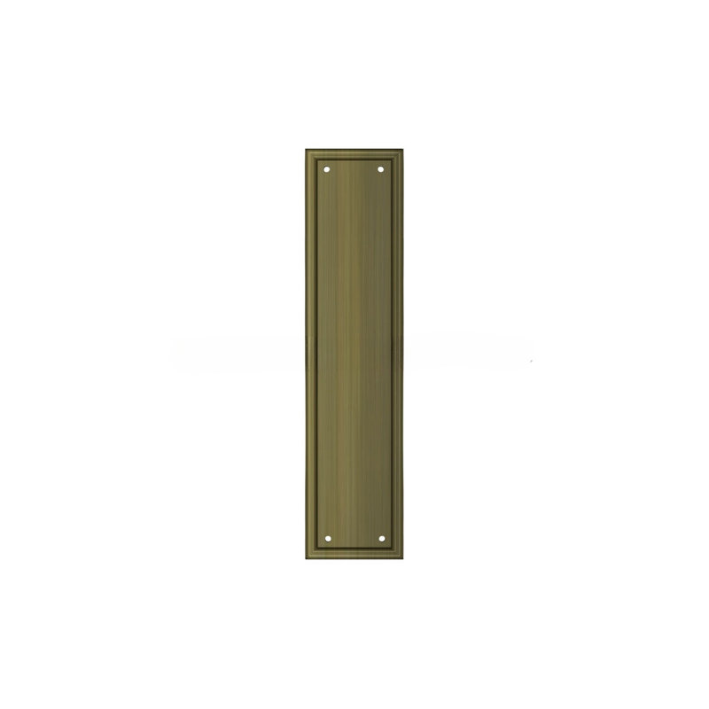 Plaque de poussée Deltana PP2280U5, HD, 3 1/2 po x 15 po en laiton antique, Laiton antique