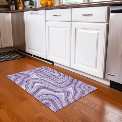 Tapis lavande intérieur / extérieur en polyester tissé à la machine Lamanna