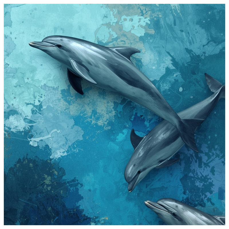 Dolphins In Ocean Blankets, 50in W x 60in H