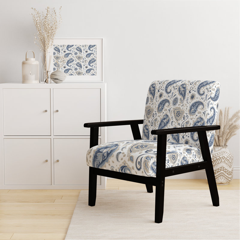 Chaise rembourrée French Country, Accoudoirs carrés noirs