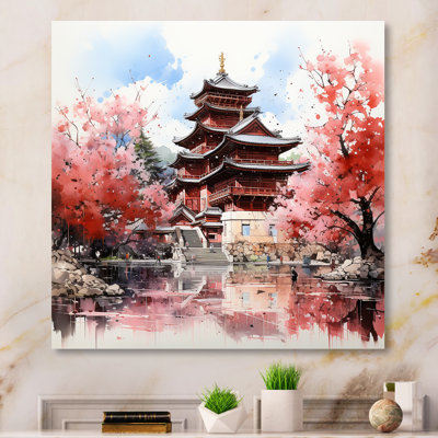 Springtime China Serenity At The Temple II - China Art Wall Art
